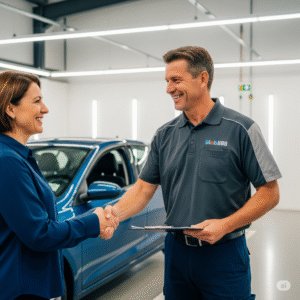 Proses inspeksi dan transaksi saat jual mobil di mobil88 yang profesional dan terpercaya.